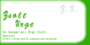 zsolt urge business card
